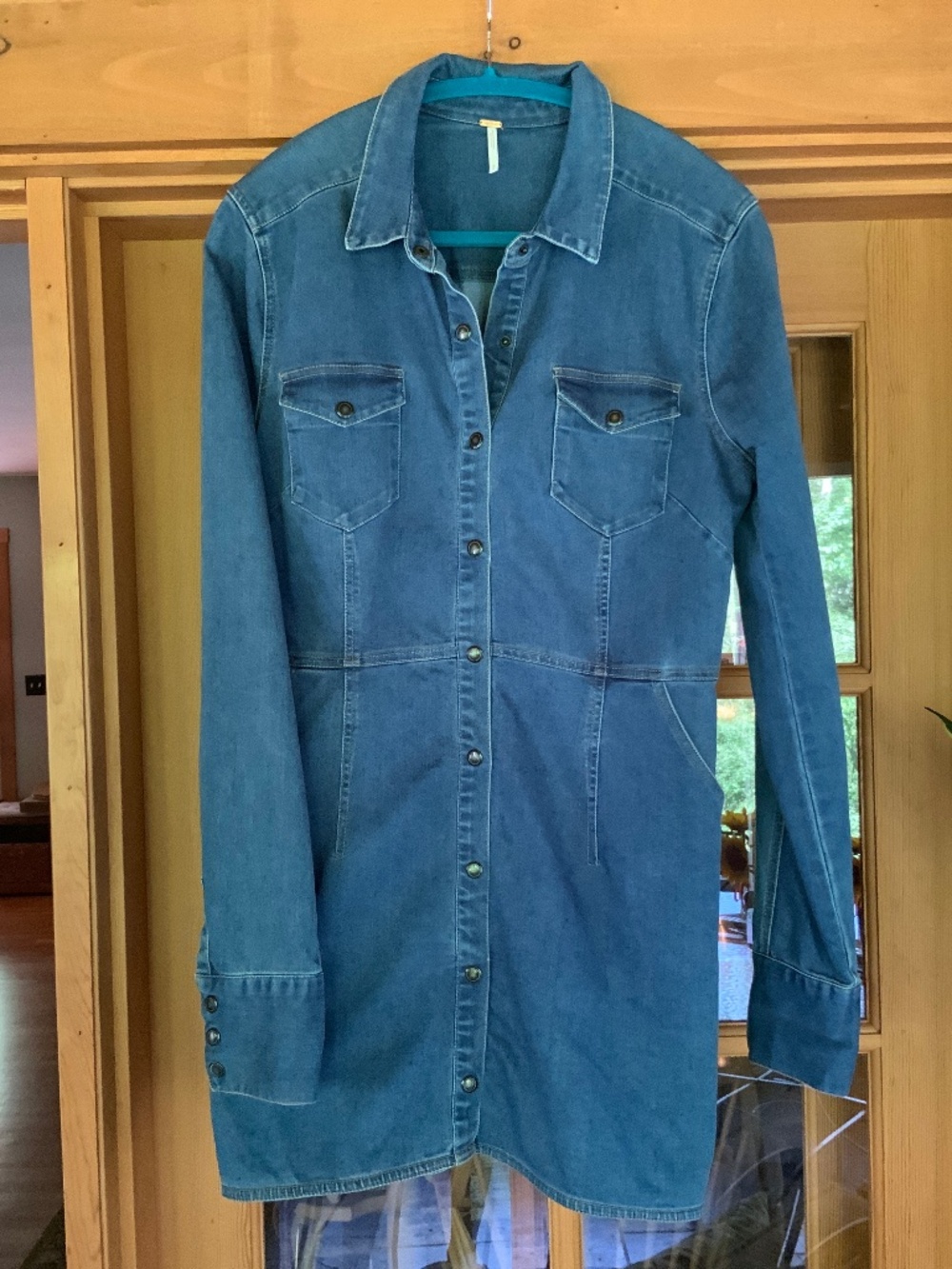 Free People Dynamite Western Long-sleeve Shirt Dress Size M - Picture 4 of 5